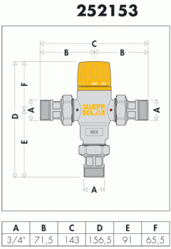 Caleffi Thermomischer für Solaranlagen 3/4" 2521