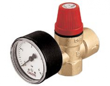 Caleffi-Sicherheitsventil 1/2 für Heizung, 3bar, mit Manometer