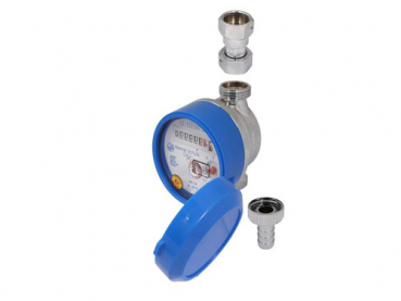 Zapfhahnzähler 1/2" für KW 30°C 1,5 m³ mit Haube ZAKH