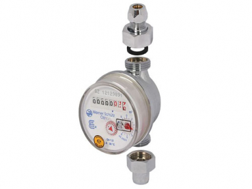 Waschtischzähler 3/8"x10 für WW bis 90°C 1,5 m³ WET-W
