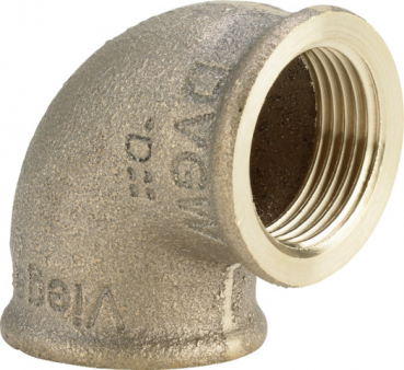 Rotguss Bogen 90° mit Innengewinde  3090