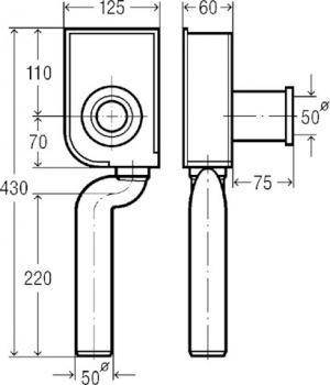 Urinal Absaugeformstück in 50mm 3235