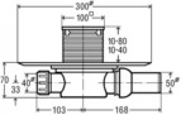 Advantix-Badablauf mit Rost 100x100mm DN50 4936.4