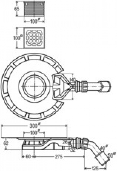 Advantix-Badablauf H=62mm Rahmen und Rost aus Edelstahl 4980.61